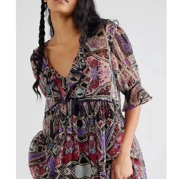 Free People Carmella Printed Maxi Dress Size S. NWT - Picture 5 of 12